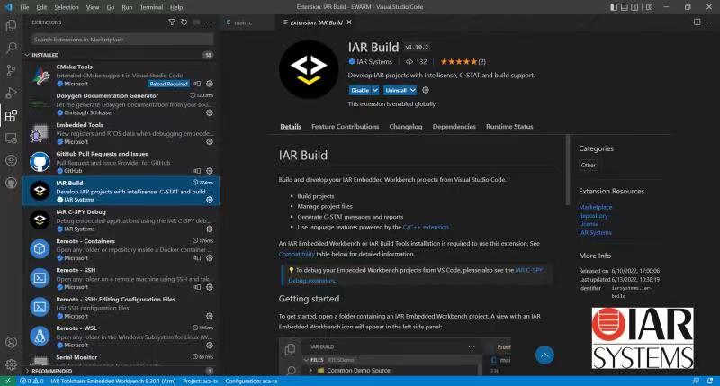 IAR Systems 支持 Visual Studio Code 扩展以满足开发者需求